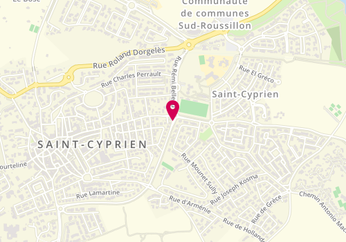 Plan de Accueil de loisirs extrascolaire maternelle et primaire Saint Cyprien, 1 Avenue Maréchal Leclerc, 66750 Saint-Cyprien