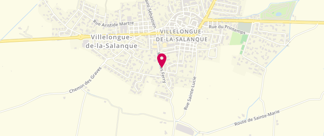 Plan de Accueil de loisirs extrascolaire de Villelongue de la Salanque, Rue Jules Ferry, 66410 Villelongue-de-la-Salanque