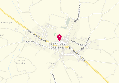 Plan de Accueil de loisirs Thezan des Corbieres, 4 Place de la Mairie, 11200 Thézan-des-Corbières