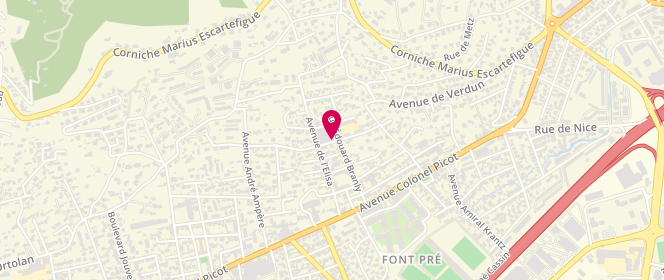 Plan de Accueil de loisirs Maternelles- Primaires-Ados Font Pre, 209 Rue Hippolyte Taine, 83200 Toulon