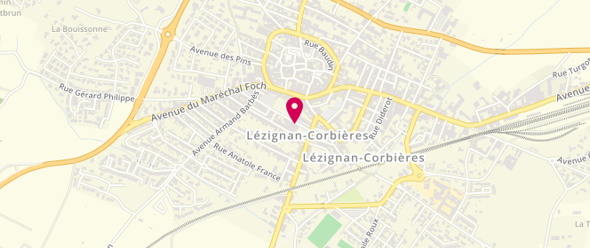 Plan de Ajsh Lezignan Mjc, 25 Rue Marat, 11200 Lézignan-Corbières