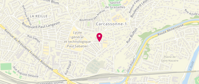 Plan de Accueil de loisirs Carcassonne Berthelot Elementaire, 8 Bis Rue Jean Baptiste Corot, 11000 Carcassonne