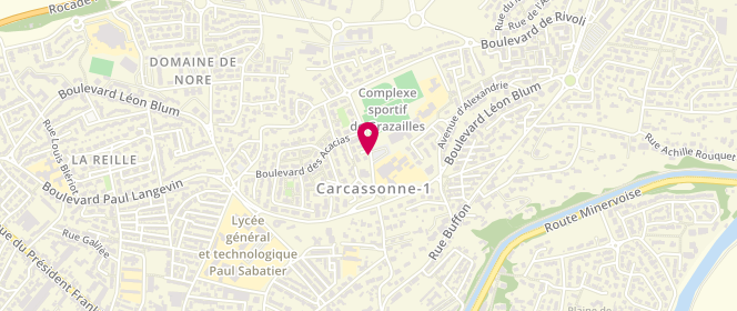 Plan de Accueil de loisirs Carcassonne Grazailles Ados, 1 Rue du Moulin de la Seigne, 11000 Carcassonne