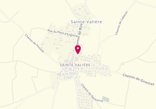 Plan de Accueil de loisirs sainte Valiere, Rue des Écoles, 11120 Sainte-Valière