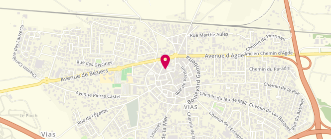 Plan de Espace Jeunes, Halle des Sports Jean Raynaud Avenue d'Agde, 34450 Vias