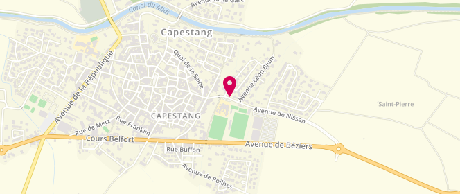 Plan de ALP Primaire Capestang, Avenue Nissan, 34310 Capestang
