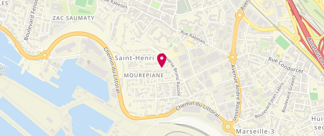Plan de Esc Mairie 8eme Secteur 13016 - 'Mourepiane', 18 Boulevard Poussardin, 13016 Marseille