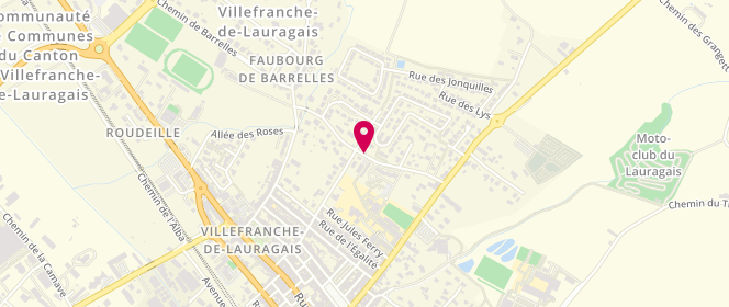 Plan de Centre de loisirs Les Francas Villefranche, Avenue de Verdun, 31290 Villefranche-de-Lauragais