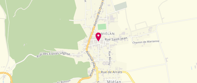 Plan de Centre de loisirs de Mielan, Rue des Ecoles - Ecole Primaire, 32170 Miélan