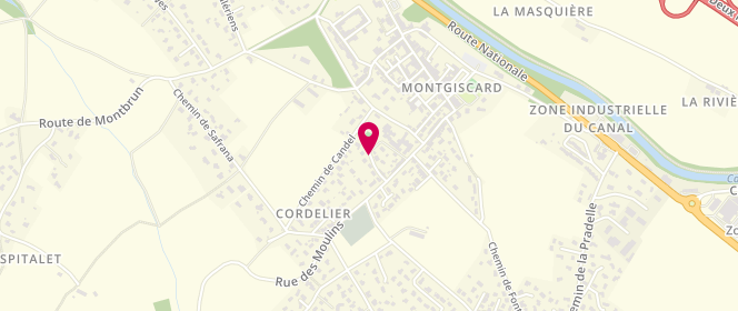 Plan de Centre de loisirs Saperlipopette Mongiscard, Chemin des Cordeliers, 31450 Montgiscard
