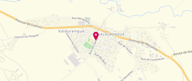 Plan de Groupe Scolaire Jacques Cros - Mairie de Valdurenque, 7 Rue des Sports, 81090 Valdurenque