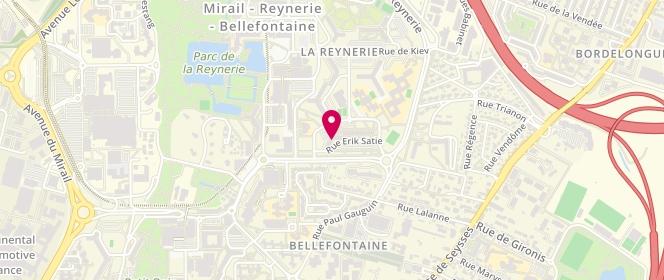 Plan de Centre de loisirs Daurat Bourliaguet, 3 Rue Erik Satié, 31100 Toulouse