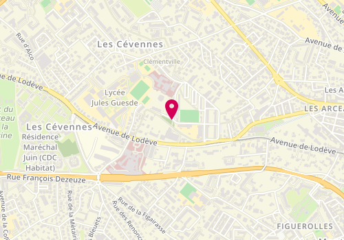 Plan de Accueil de loisirs Mixte Goethe Langevin Vacances Evasion, 3 Rue des Coronilles, 34000 Montpellier