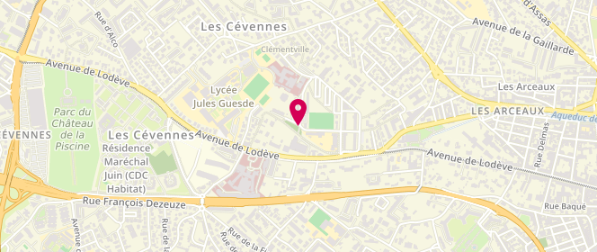 Plan de Accueil de loisirs Mixte Goethe Langevin Vacances Evasion, 3 Rue des Coronilles, 34000 Montpellier