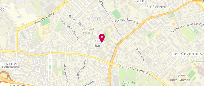 Plan de Accueil de loisirs Ados Maison Pour Tous François Villon, 55 Rue des Araucarias, 34080 Montpellier