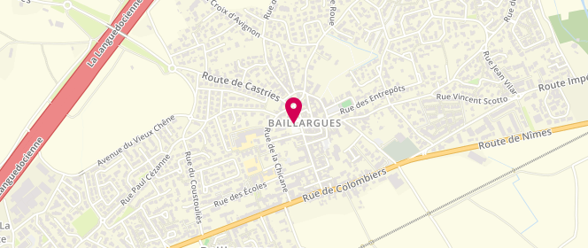 Plan de Accueil de loisirs périscolaire maternel à Baillargues, Place du 14 Juillet, 34670 Baillargues