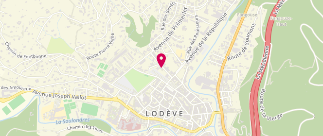 Plan de Accueil de loisirs Ados Lodeve, 1 Rue de la Sous-Préfecture, 34700 Lodève