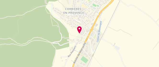 Plan de Centre de loisirs de Corbières, Salle Multi-Activités, Route de Manosque, 04220 Corbieres