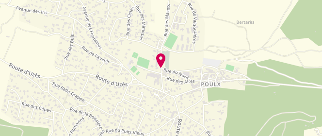 Plan de Centre de loisirs éducatifs de Poulx, Rue du Vieux Moulin, 30320 Poulx
