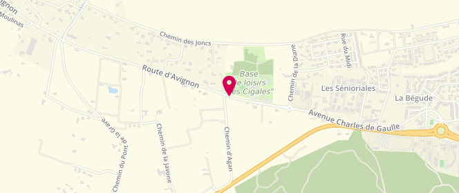 Plan de Centre de loisirs Les Cigales, 3021 Route d'Avignon, 30650 Rochefort-du-Gard