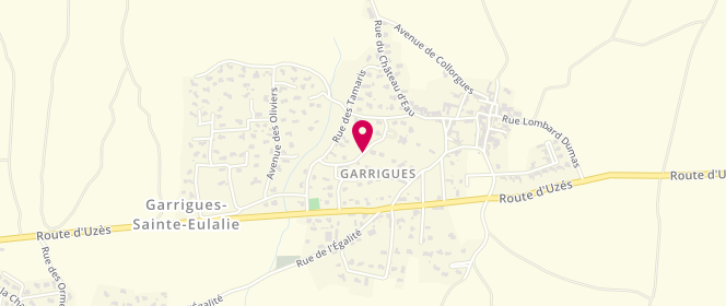 Plan de Accueil de loisirs Groupe scolaire des Oliviers, Rue des Lauriers Roses, 30190 Garrigues-Sainte-Eulalie