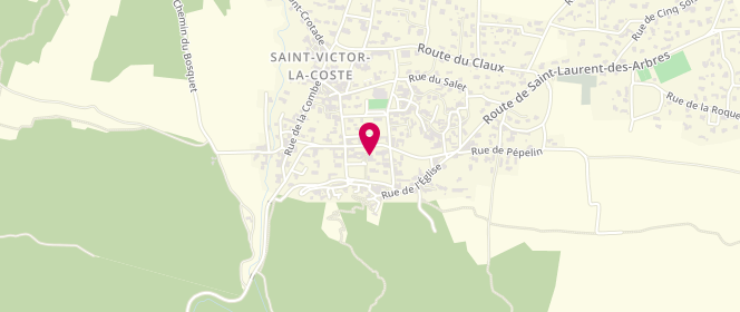 Plan de Accueil de loisirs de Saint-Victor-La-Coste Les Cigales, Chemin de Pied Bourguin Quartier la Roquette, 30290 Saint-Victor-la-Coste