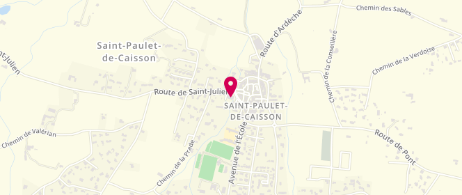Plan de Accueil de loisirs de Valcèzard - saint Paulet de Caisson, Le Village, 30130 Saint-Paulet-de-Caisson