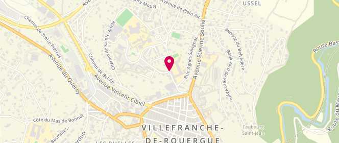 Plan de Les Ateliers de la Fontaine, 4 Rue Docteur Pechdo, 12200 Villefranche-de-Rouergue