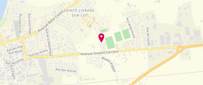 Plan de Accueil de loisirs Les Copains d'Abord Sainte Livrade sur Lot, Rue des Frères Trussant, 47110 Sainte-Livrade-sur-Lot