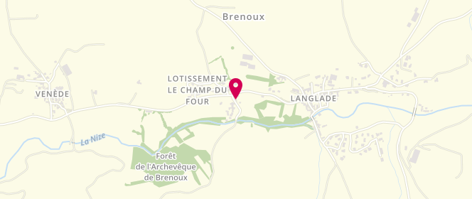 Plan de Club des Petits Malins de Langlade Brenoux, Village - Salle des Fêtes, 48000 Brenoux