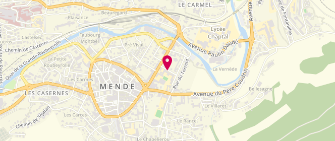 Plan de Federation des Oeuvres Laiques - Mende - Maxi-Mômes, 4 Rue Pré Claux, 48000 Mende