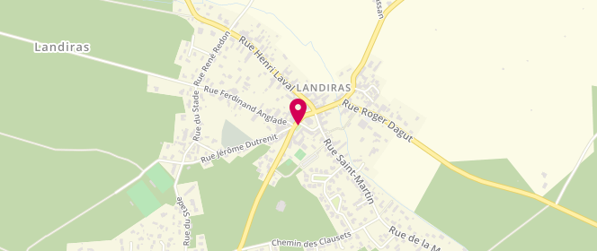 Plan de Accueil de loisirs de Landiras - Les Dinos, 4 Place du 11 Novembre, 33720 Landiras