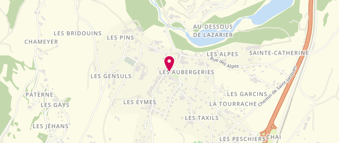 Plan de Accueil de loisirs Le Castelou, Chemin des Taxils, École de Rabioux, 05380 Châteauroux-les-Alpes
