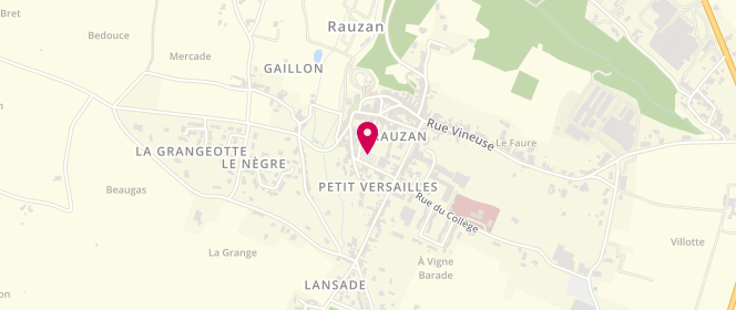 Plan de Accueil de loisirs CDC Castillon Pujols - Rauzan, 2 Place du Champ de Foire, 33420 Rauzan