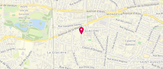 Plan de Accueil de loisirs - Amicale Laique De La Glacière, 5 Rue Georges Mandel, 33700 Mérignac
