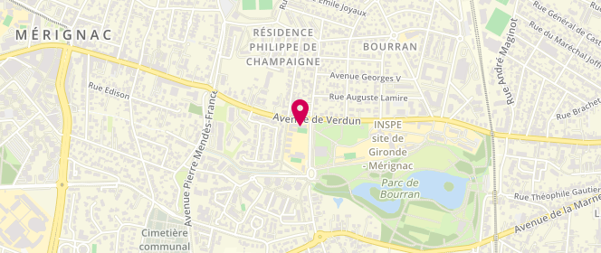 Plan de Accueil périscolaire - Bourran Élémentaire, 3 Rue Léo Lagrange, 33700 Mérignac