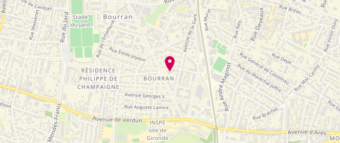 Plan de Accueil périscolaire - Bourran Maternelle, 10 Rue Albert Camus, 33700 Mérignac