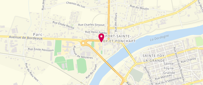 Plan de Accueil périscolaire - Port De Sainte Foy Et Ponchapt, 1 Rue Jules Ferry, 33220 Port-Sainte-Foy-et-Ponchapt
