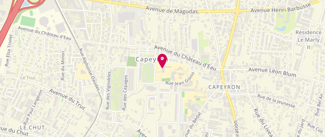 Plan de Centre de loisirs Capeyron, 15 Rue Jean Giono, 33700 Mérignac