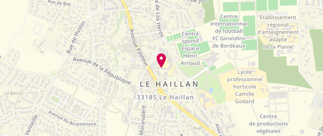 Plan de Accueil périscolaire Elementaire du Centre, 9 Place Henri Bos, 33185 Le Haillan