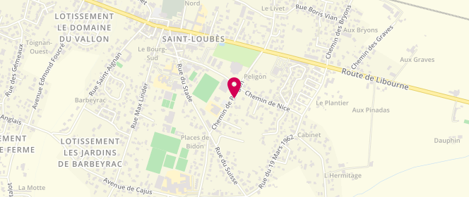 Plan de Centre de loisirs Maternel Ile Bleue, 26 Chemin de Peligon, 33450 Saint-Loubès