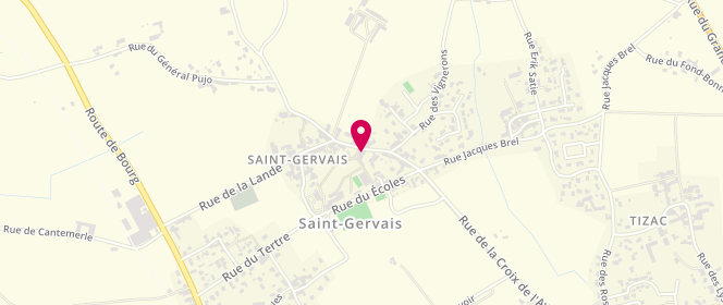Plan de Accueil de loisirs saint Gervais, 30 Rue de la Lande, 33240 Saint-Gervais