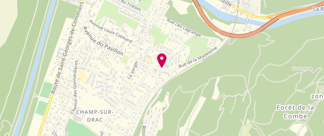Plan de Centre de loisirs Action Jeunesse Municipale, Rue de Verdun, 38560 Champ-sur-Drac