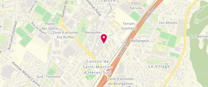 Plan de Centre de loisirs Espace Sud et Espace Centre, 16 Rue Chantegrenouille, 38400 Saint-Martin-d'Hères
