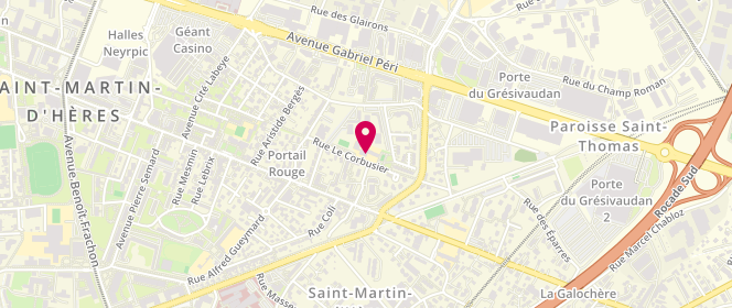 Plan de Accueil de loisirs périscolaire Saint Just saint Martin D'hères, 13 et 15 Rue le Corbusier, 38400 Saint-Martin-d'Hères