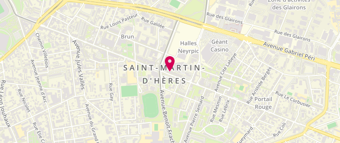 Plan de Accueil de loisirs périscolaire Vaillant Couturier saint Martin D'hères, Place du 8 Février 62, 38400 Saint-Martin-d'Hères