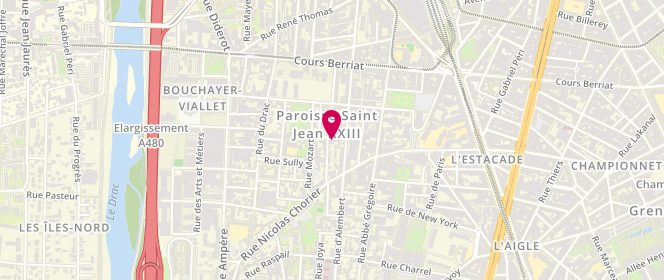 Plan de MJC Parmentier, 3 Rue Parmentier, 38000 Grenoble