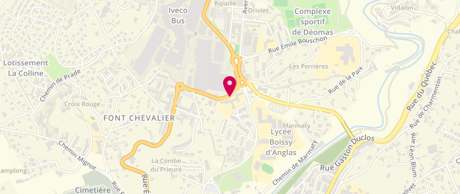 Plan de Association des centres sociaux et familiaux, 3 Rue Jean-Joseph Besset, 07100 Annonay