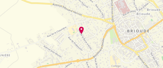 Plan de Accueil périscolaire - Ecole élémentaire Borie Darles, Rue de la Borie Darles, 43100 Brioude