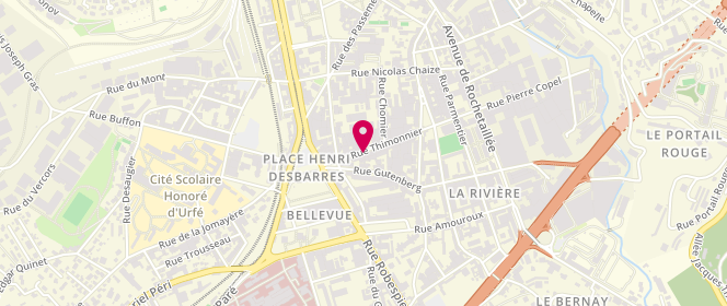 Plan de Eclaireurs de France groupe Jacquard, 10 Bis Rue Thimonnier, 42100 Saint-Étienne